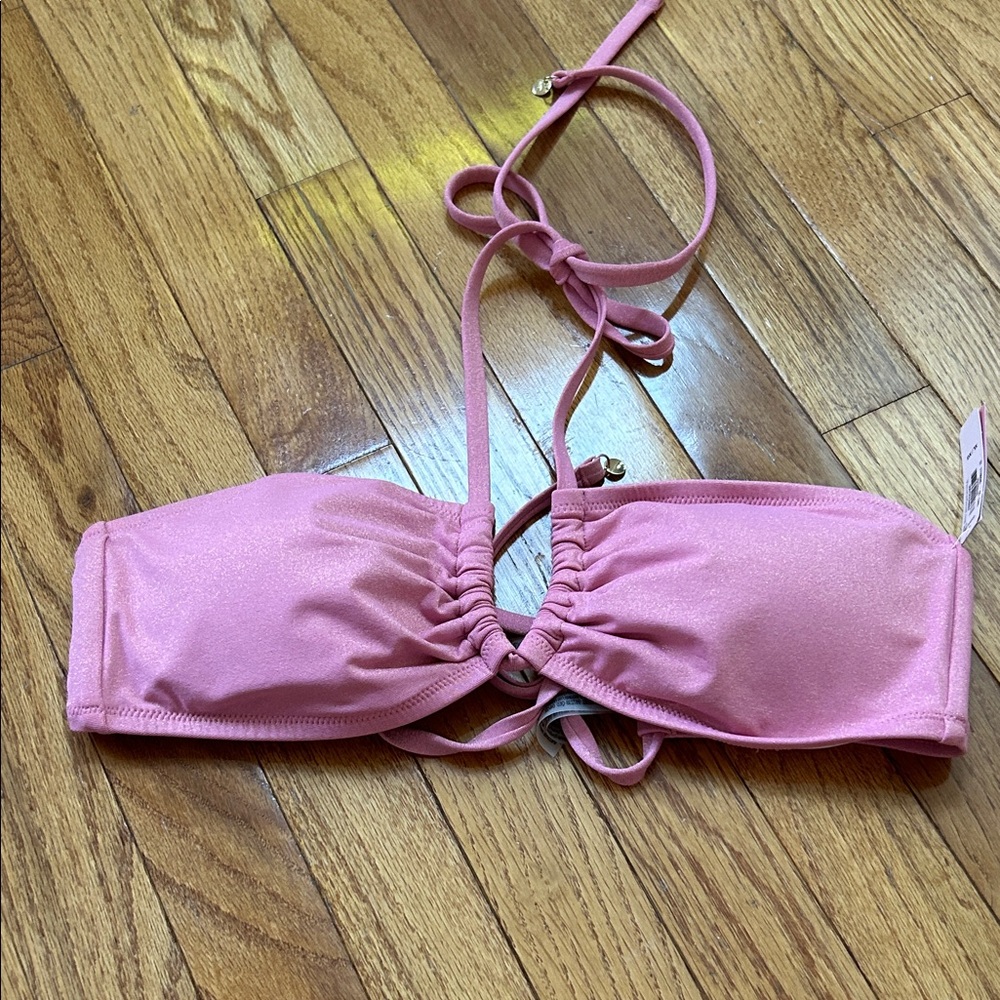 Shimmery Pink bathing suit top XL NWT